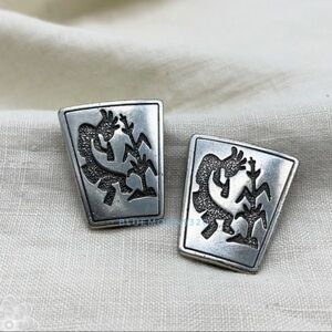 VINTAGE Hopi Kokopelli Clip-on Earrings
